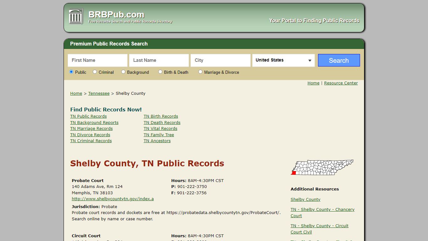 Shelby County Public Records | Search Tennessee Government ...